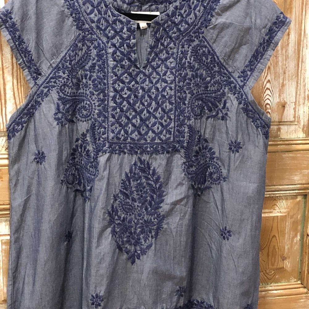 Jay shree Dalal,chambray blue ,with hand embroidery. Super cute